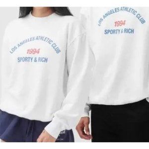 Sporty & Rich White Crew Neck Sweater